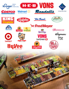 Picture with multiple grocery store logos